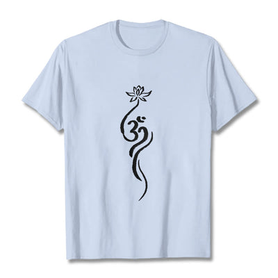 T-shirt Foviel motif fleur de lotus Om