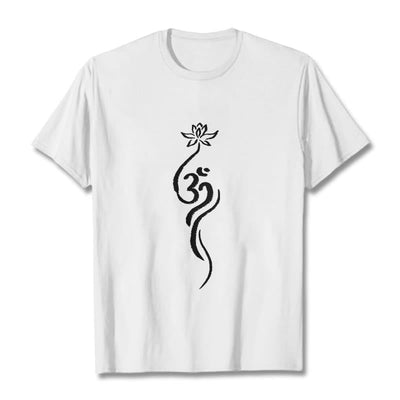 T-shirt Foviel motif fleur de lotus Om