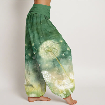Buddha Stones Casual Dandelion Pattern Women's Elastic Waist Harem Pants - image 10