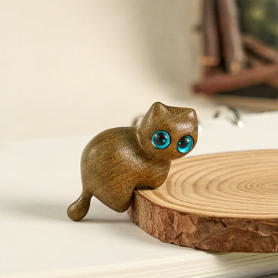 Décoration de bureau apaisante Foviel, petit chat mignon qui s'étire, sculpté