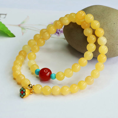 Foviel Topaz Red Agate Bead Fortune Bracelet