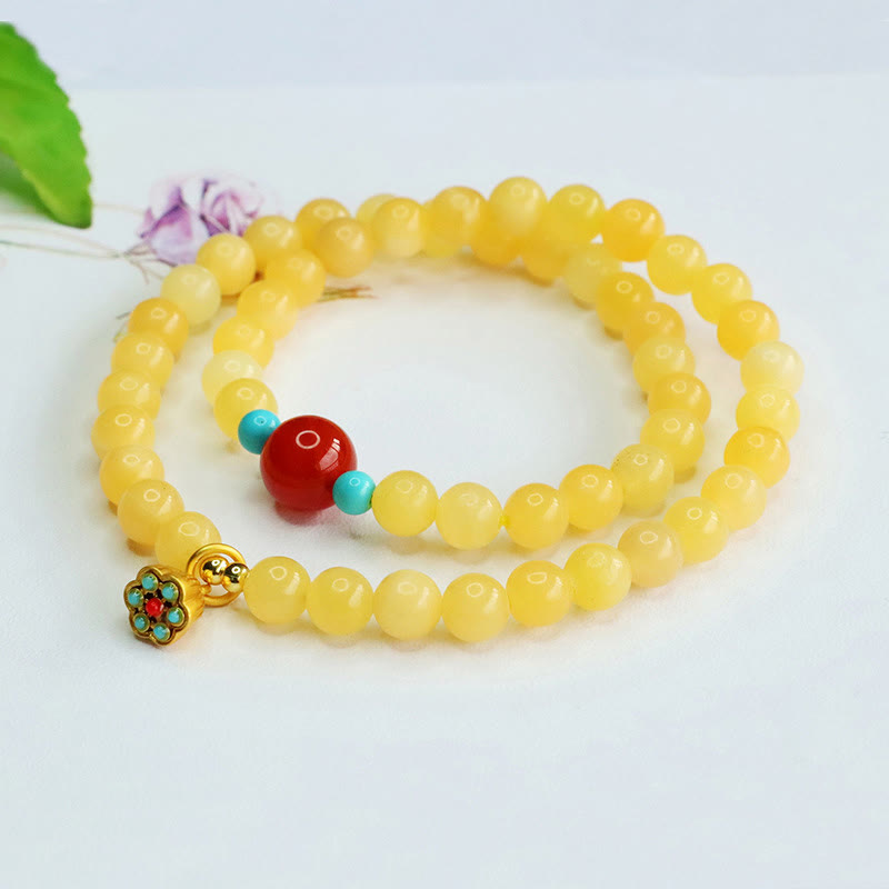 Foviel Topaz Red Agate Bead Fortune Bracelet