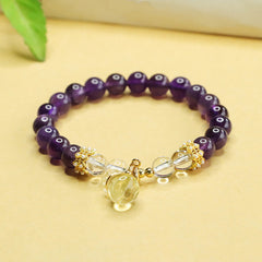 Foviel Natürliche Amethyst Citrin Geldbeutel Balance Armband