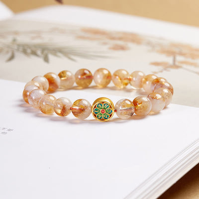 Foviel 999 Sterling Silber Citrin Om Mani Padme Hum Schutz Armband