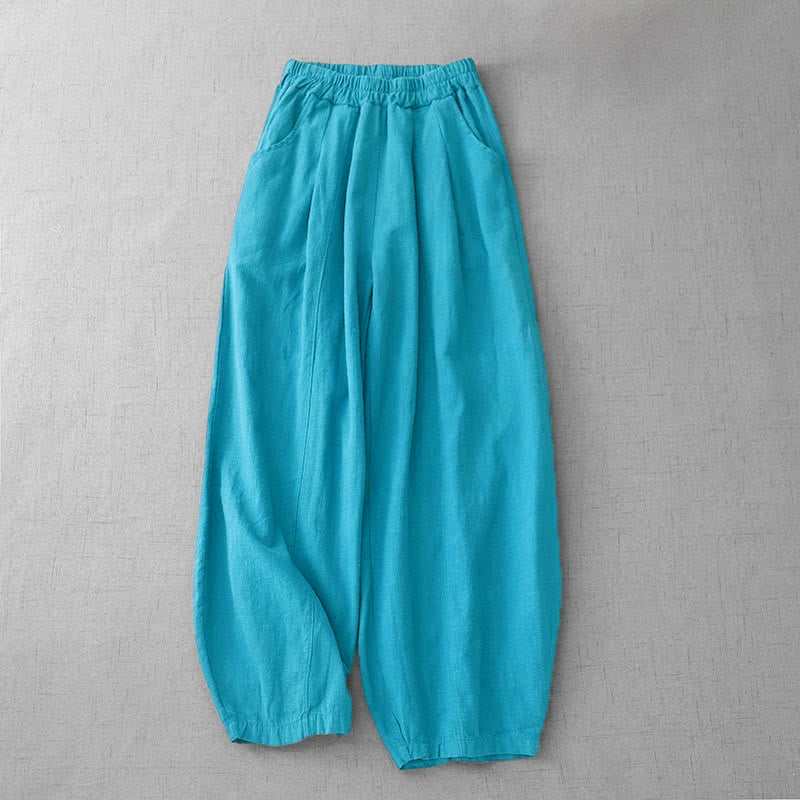 Pantalon harem décontracté pour femme Foviel avec poches
