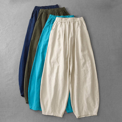 Pantalon harem décontracté pour femme Foviel avec poches