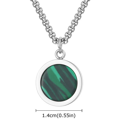 Buddha Stones Natural Stone Turquoise Tiger Eye  Lazurite Malachite Titanium Steel Purification Necklace Pendant - image 25