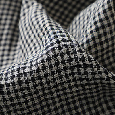 Buddha Stones Commute Casual Checkered Pattern 7-8 Length Women's Wide Leg Cotton Linen Pants With Pockets - image 11