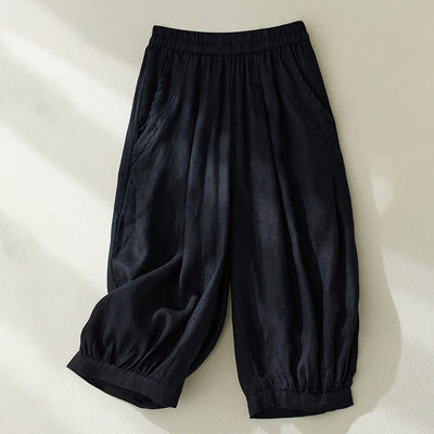 Pantalon harem taille haute pour femme Foviel Commute couleur unie avec poches