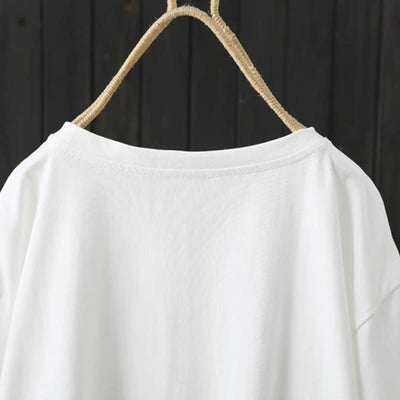 Foviel Casual Loose Sommer Ebene Crew Hals Damen Kurzarm T-Shirt