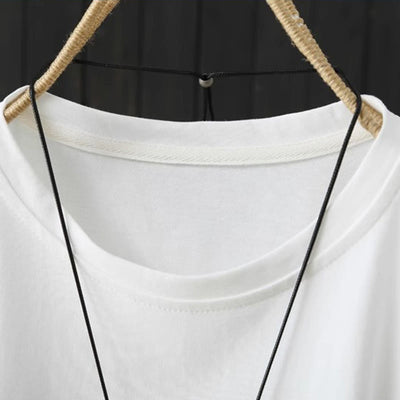 Foviel Casual Loose Sommer Ebene Crew Hals Damen Kurzarm T-Shirt