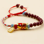 Foviel Cinnabar Beads Lucky Koi Fish Blessing Bracelet