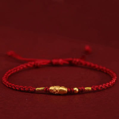 Foviel 999 Gold Luck Protection Koi Fish Handmade Braided String Bracelet