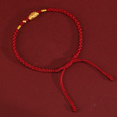 Foviel 999 Gold Luck Protection Koi Fish Handmade Braided String Bracelet