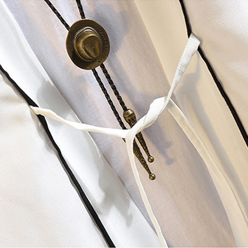 Foviel Stickerei Drache Phoenix Ausgeprägte Wolkenwellen Blätter Krane Offene Frontjacke Herren Kimono