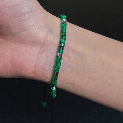 Bracelet d'espacement anti-anxiété en malachite Foviel