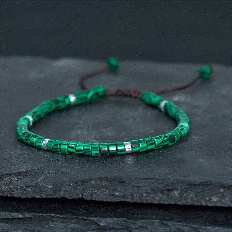 Foviel Malachite Anti-Anxiety Spacer Bead Bracelet