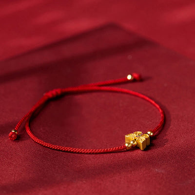 Foviel 999 Sterling Silver Butterfly Red String Strength Bracelet