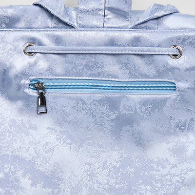 Foviel Handmade Blue Camellia Embroidered Large Capacity Polyester Cotton Backpack