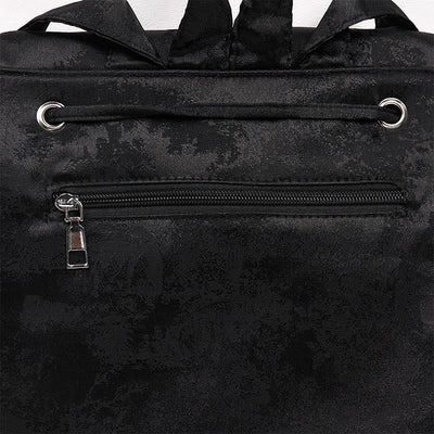 Sac à dos Foviel grande capacité en coton polyester brodé de pivoines noires faites à la main