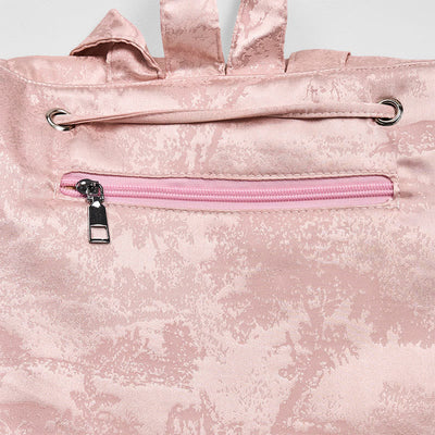 Foviel Handmade Pink Lotus Embroidered Large Capacity Polyester Cotton Backpack