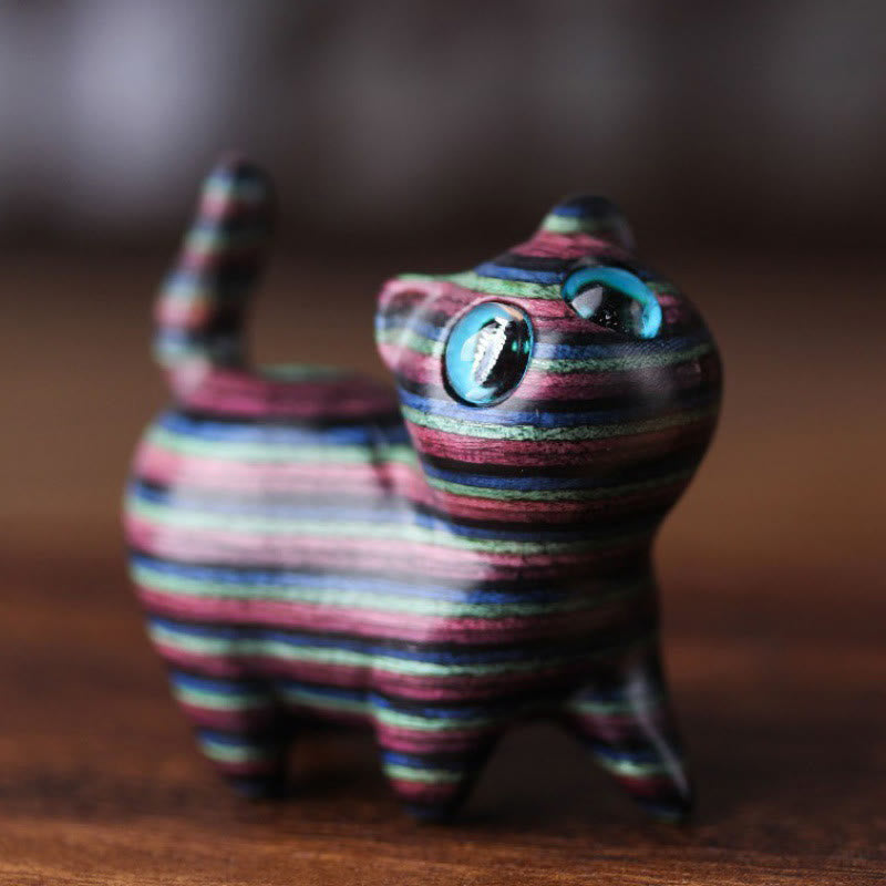 Buddha Stones "Wishing Joy and Playfulness"Colored Sandalwood Cat Decor Includes Gift Message Card - image 3