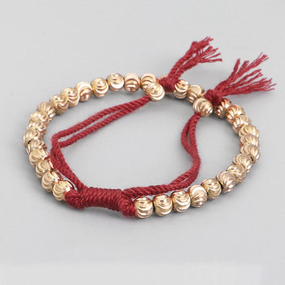 Buddha Stones Tibetan Handmade Copper Bead Luck String Bracelet Bracelet BS 1