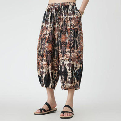 Buddha Stones Summer Square Patchwork Elephant Mandala Geometry Cotton Linen Men's 7-8 Length Pants With Pockets - image 16