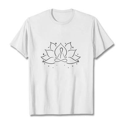 Foviel Lotus Blume Meditative Yoga-Pose Design Tee T-Shirt
