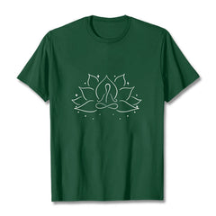 Foviel Lotus Blume Meditative Yoga-Pose Design Tee T-Shirt
