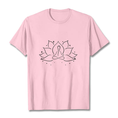 Foviel Lotus Blume Meditative Yoga-Pose Design Tee T-Shirt