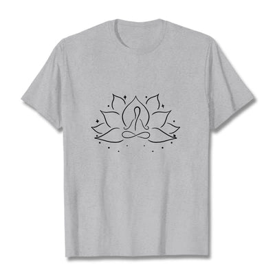 Foviel Lotus Blume Meditative Yoga-Pose Design Tee T-Shirt