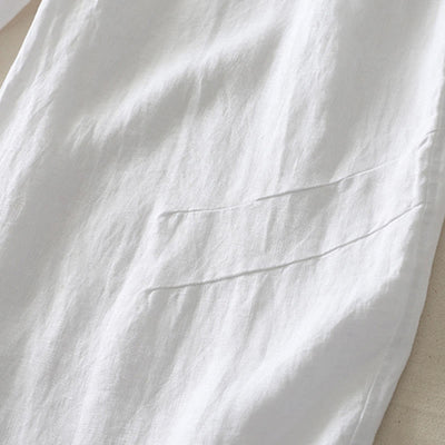 Buddha Stones Summer Daily Solid Color Elastic Waistband Design Women's Wide Leg Pants With Pockets - image 21