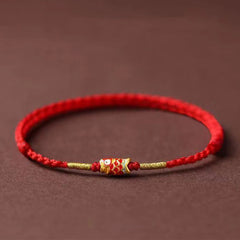 Buddha Stones Koi Fish Handmade Braided Red String Bracelet - Red String & Koi Fish - image 1