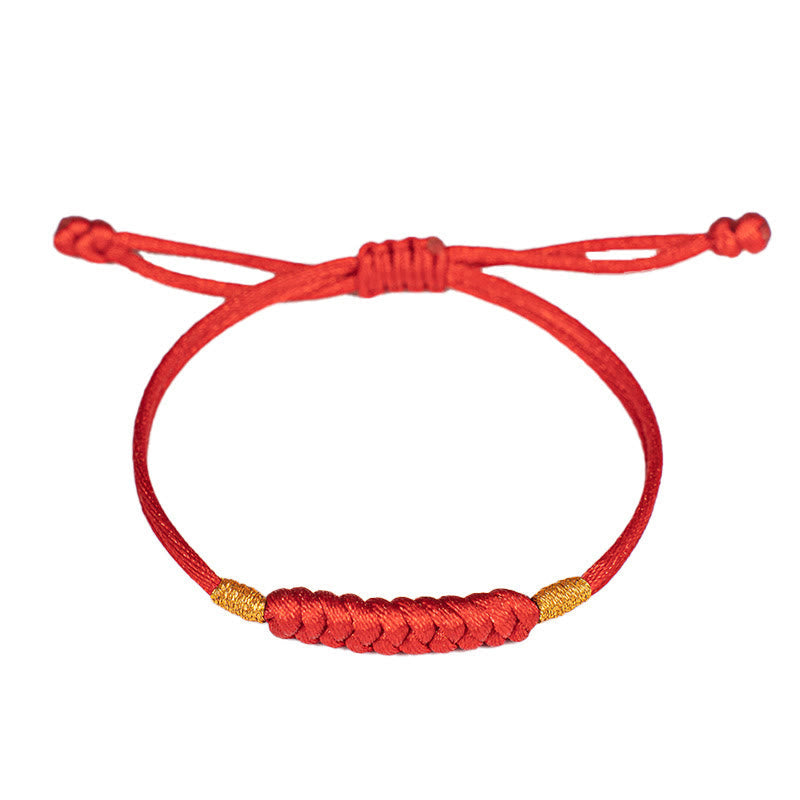 Buddha Stones Handmade Braided Red String Happy Knot Flat Knot Colorful Rope Bracelet - image 10