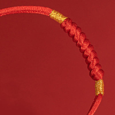 Buddha Stones Handmade Braided Red String Happy Knot Flat Knot Colorful Rope Bracelet - image 8