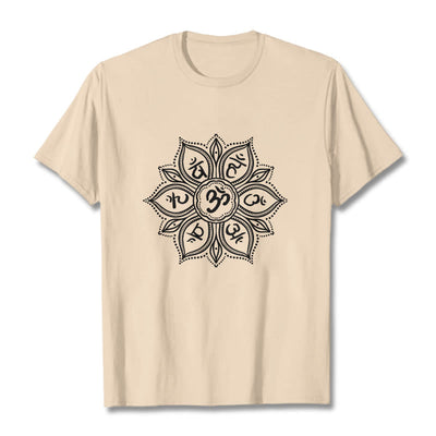 Foviel Mandala Blume Om Mani Padme Hum Mantra Tee T-Shirt
