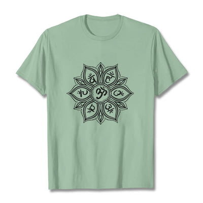 Foviel Mandala Blume Om Mani Padme Hum Mantra Tee T-Shirt