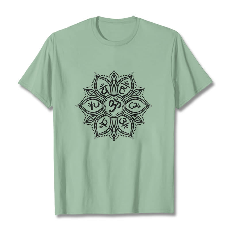 Foviel Mandala Blume Om Mani Padme Hum Mantra Tee T-Shirt
