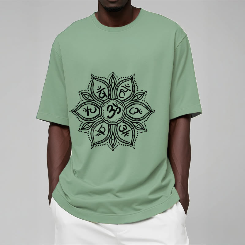Foviel Mandala Blume Om Mani Padme Hum Mantra Tee T-Shirt
