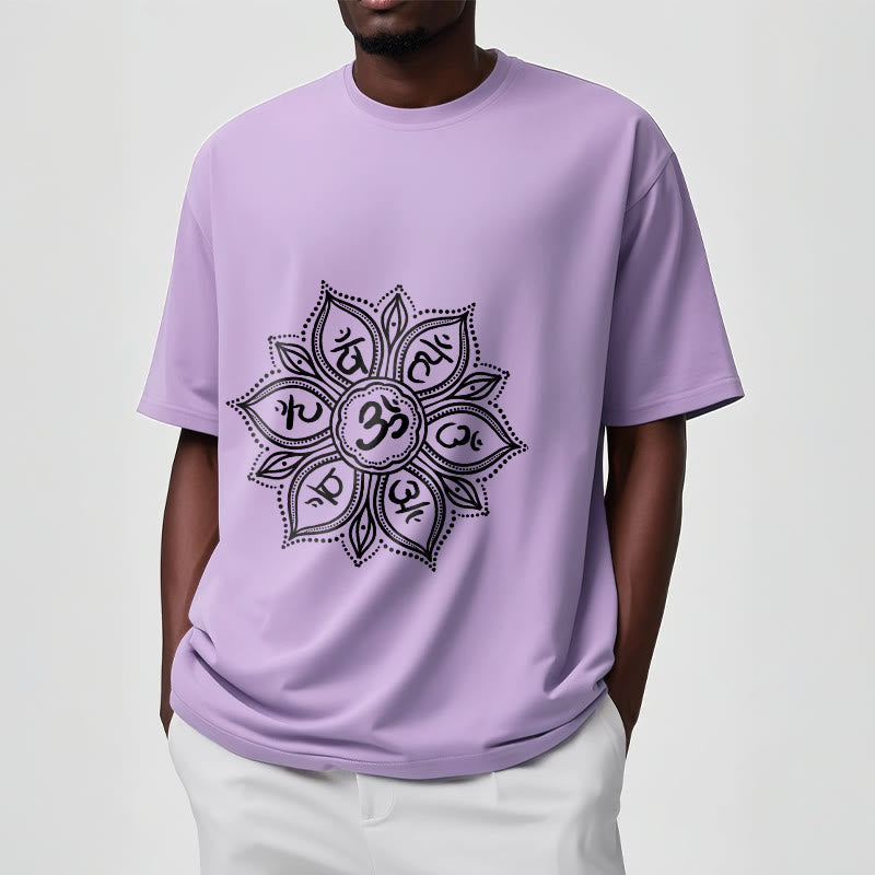 Foviel Mandala Blume Om Mani Padme Hum Mantra Tee T-Shirt