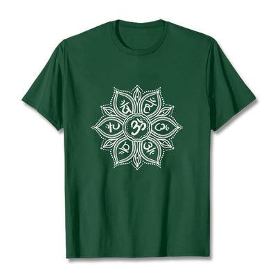 Foviel Mandala Blume Om Mani Padme Hum Mantra Tee T-Shirt