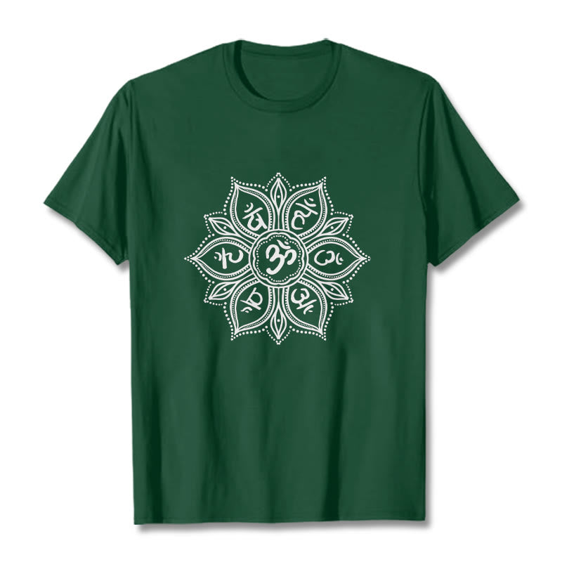 Foviel Mandala Blume Om Mani Padme Hum Mantra Tee T-Shirt