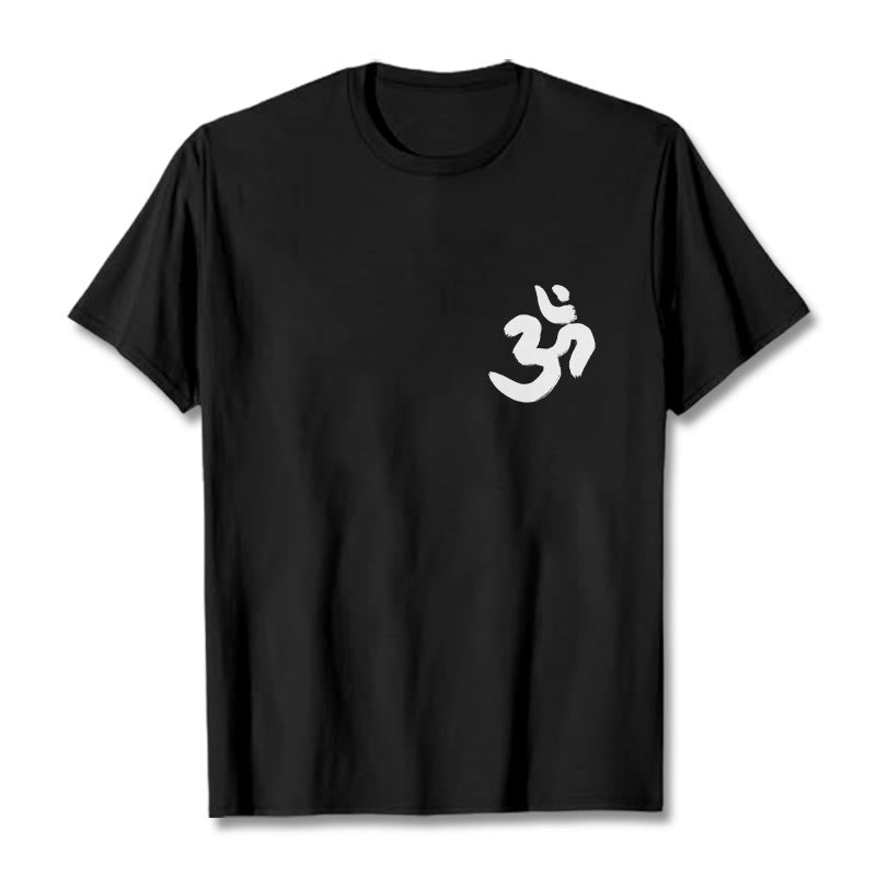 Buddha Stones Om Symbol Sanskrit Tee T-shirt - Black - 2XL - image 4