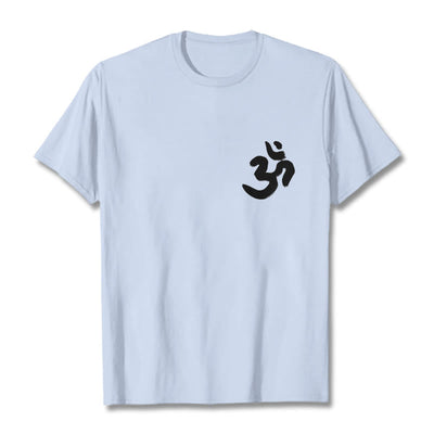 Buddha Stones Om Symbol Sanskrit Tee T-shirt - LightCyan - 2XL - image 14