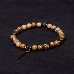Buddha Stones Distressed Design Copper Luck Bracelet - 6.7in(17cm) - image 1