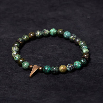 Buddha Stones Vintage Distressed Design Turquoise Copper Balance Bracelet - 7.9-8.3in(20-21cm) - image 1