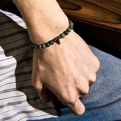 Buddha Stones Vintage Distressed Design Turquoise Copper Balance Bracelet - image 4