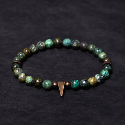 Buddha Stones Vintage Distressed Design Turquoise Copper Balance Bracelet - image 3