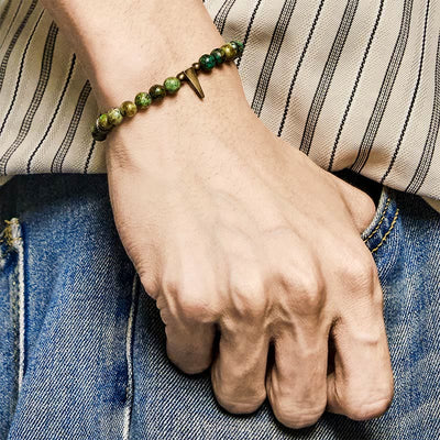 Buddha Stones Vintage Distressed Design Turquoise Copper Balance Bracelet - image 6